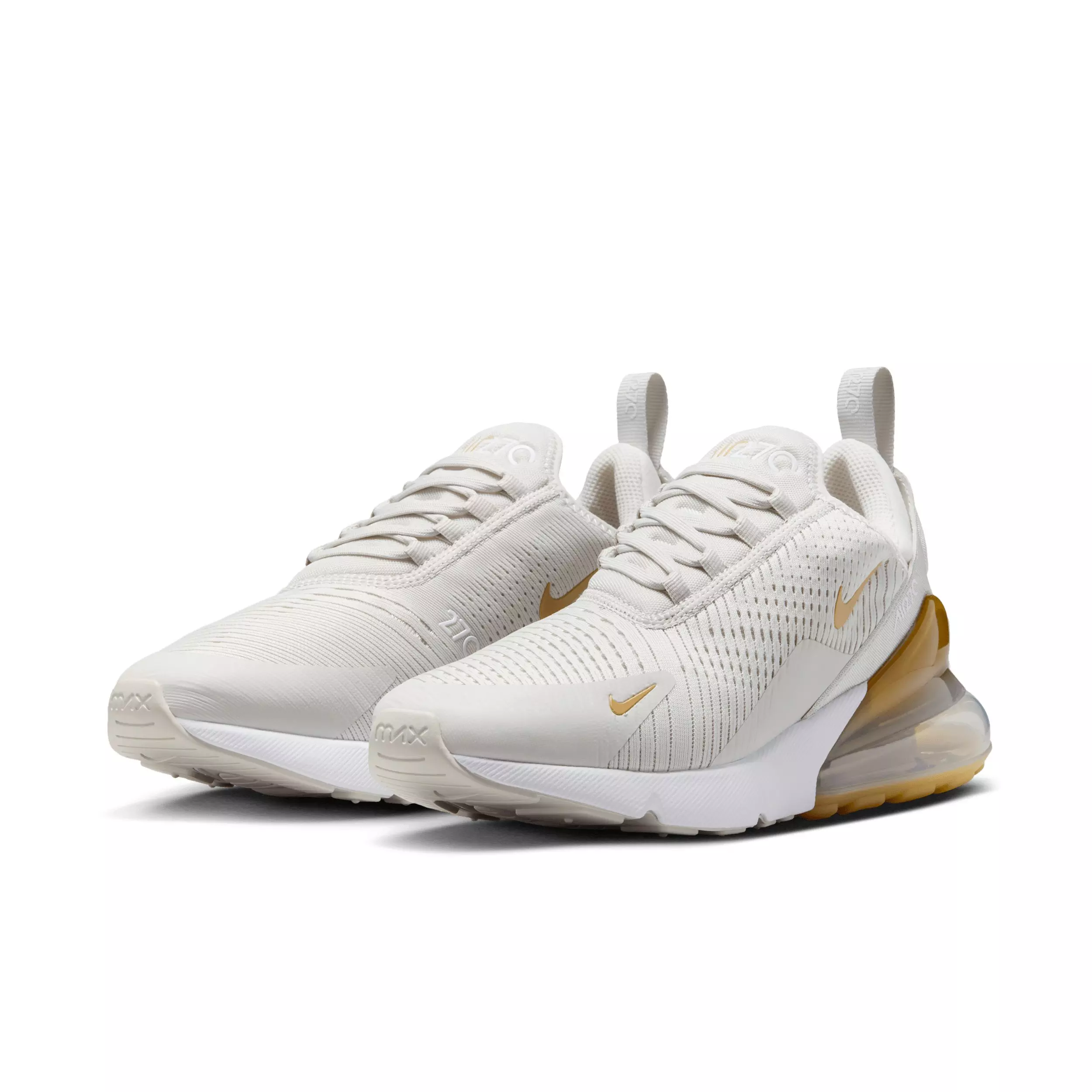 Nike Air Max 270 "Light Bone/White/Metallic Gold" Women's Shoe - BEIGE/WHITE/GOLD