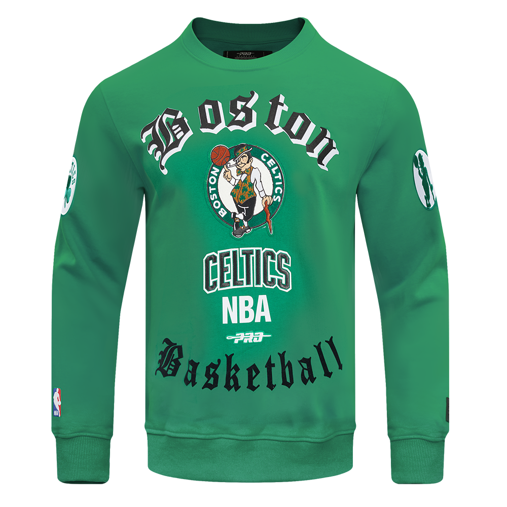 Pro Standard Men's NBA Boston Celtics Old English Crewneck -Green - GREEN Thumbnail View 1