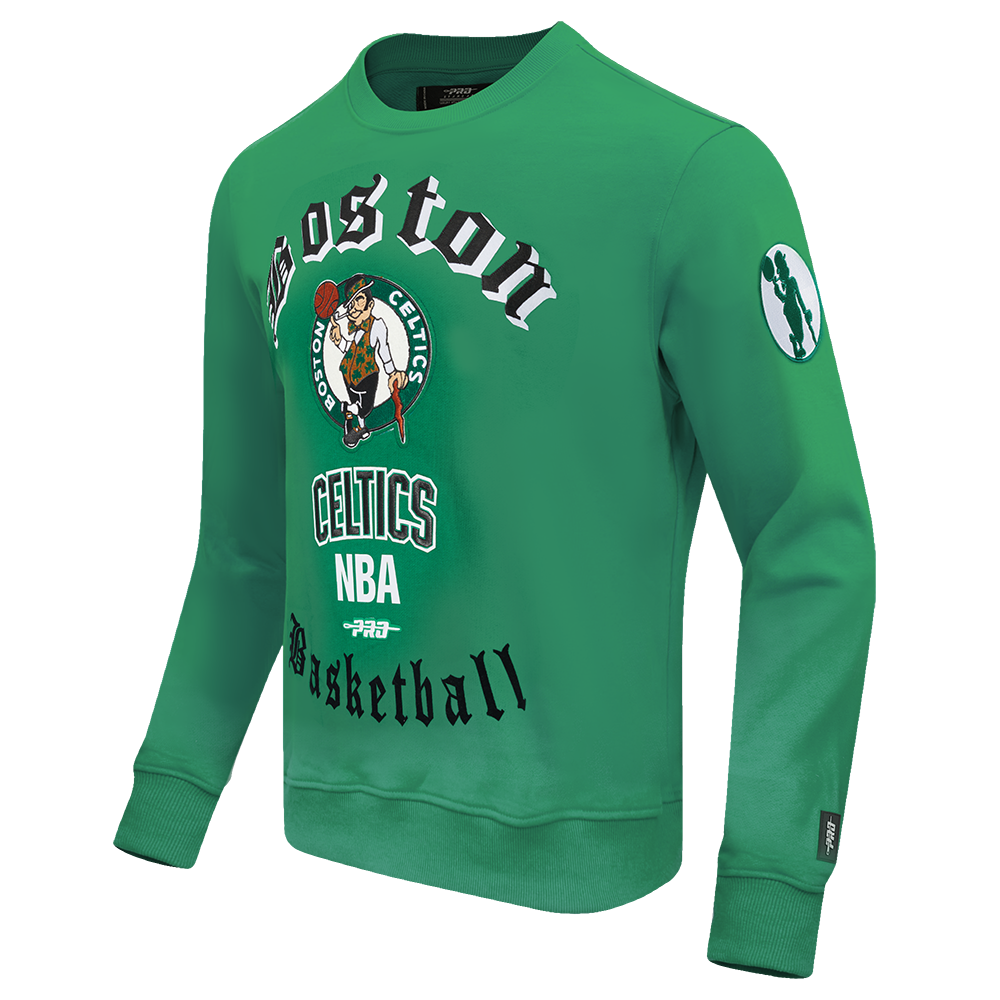 Pro Standard Men's NBA Boston Celtics Old English Crewneck - Green - GREEN Thumbnail View 3