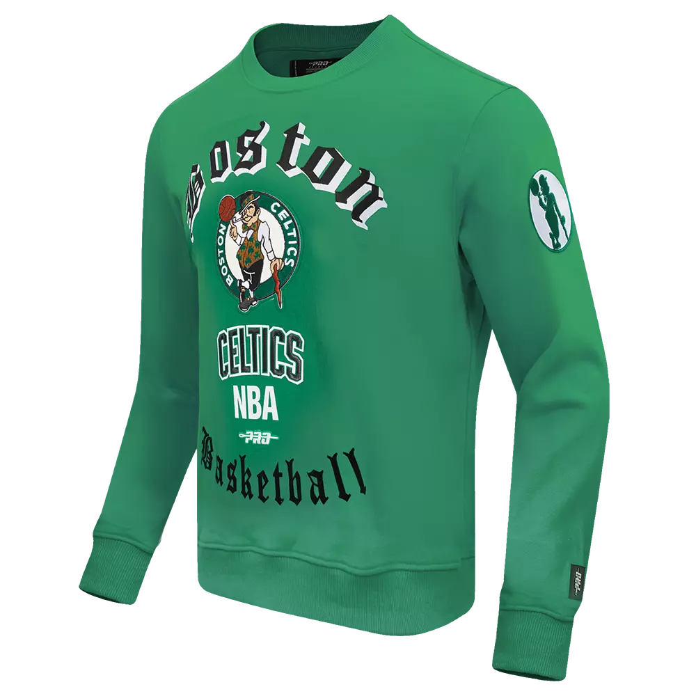 Pro Standard Men's NBA Boston Celtics Old English Crewneck - Green - GREEN