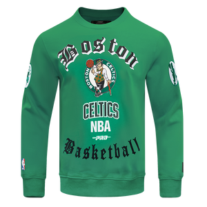 Pro Standard Men's NBA Boston Celtics Old English Crewneck -Green