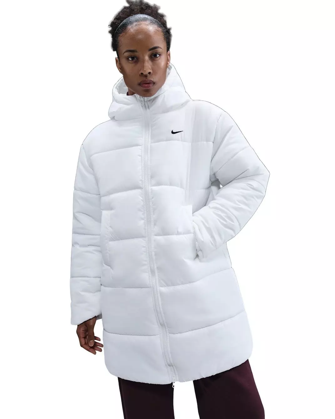 Nike Women's Sportwear Classic Therma-FIT Loose Hooded Parka -White - WHITE