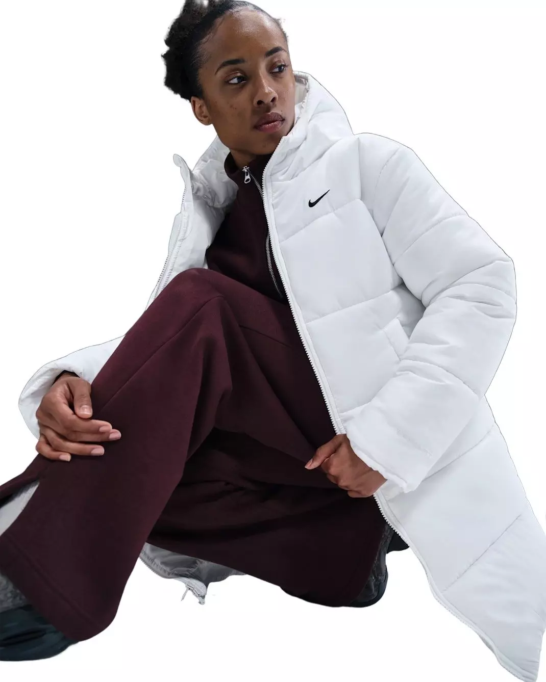 Nike Women's Sportwear Classic Therma-FIT Loose Hooded Parka -White - WHITE