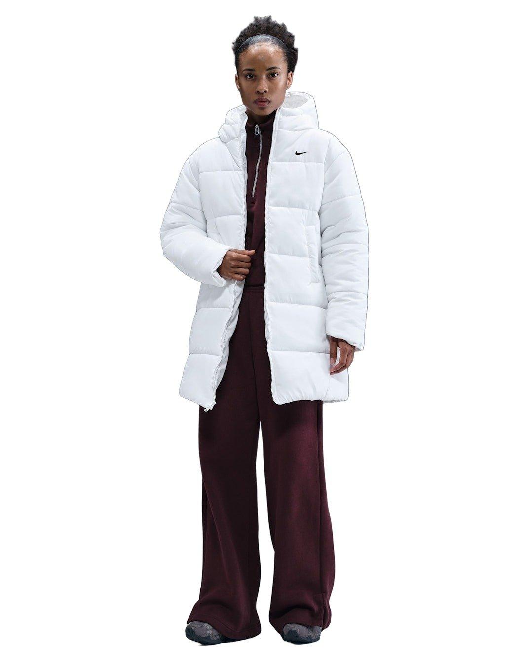 Nike Women's Sportwear Classic Therma-FIT Loose Hooded Parka -White - WHITE Thumbnail View 4