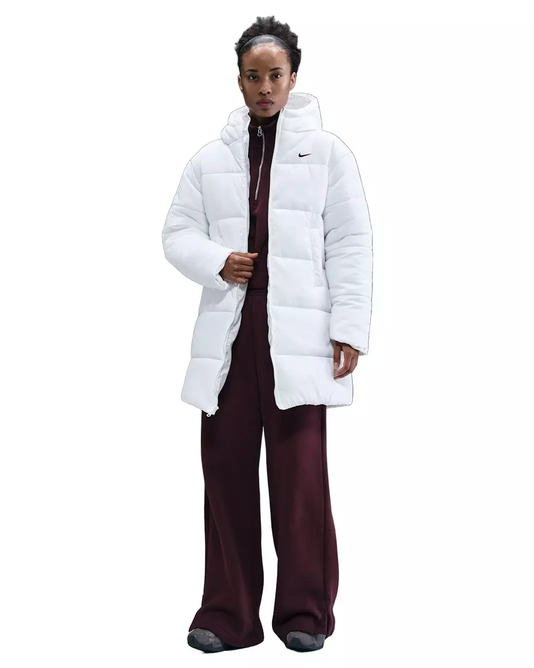 Nike Women's Sportwear Classic Therma-FIT Loose Hooded Parka -White - WHITE