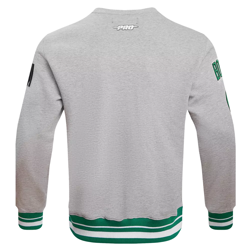 Pro Standard Men's NBA Boston Celtics Mashup Rib Crewneck - Grey/Green - GREY/GREEN