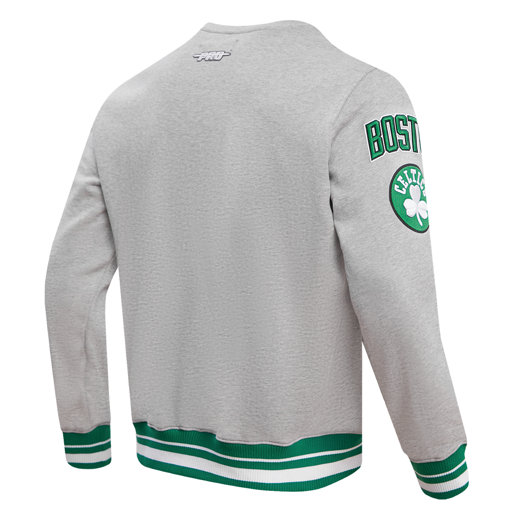Pro Standard Men's NBA Boston Celtics Mashup Rib Crewneck -Grey/Green - GREY/GREEN Thumbnail View 4