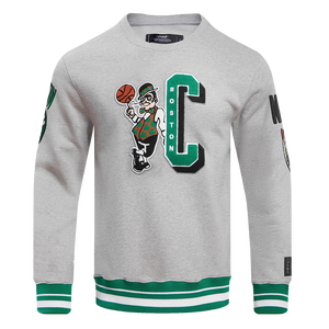 Pro Standard Men's NBA Boston Celtics Mashup Rib Crewneck -Grey/Green
