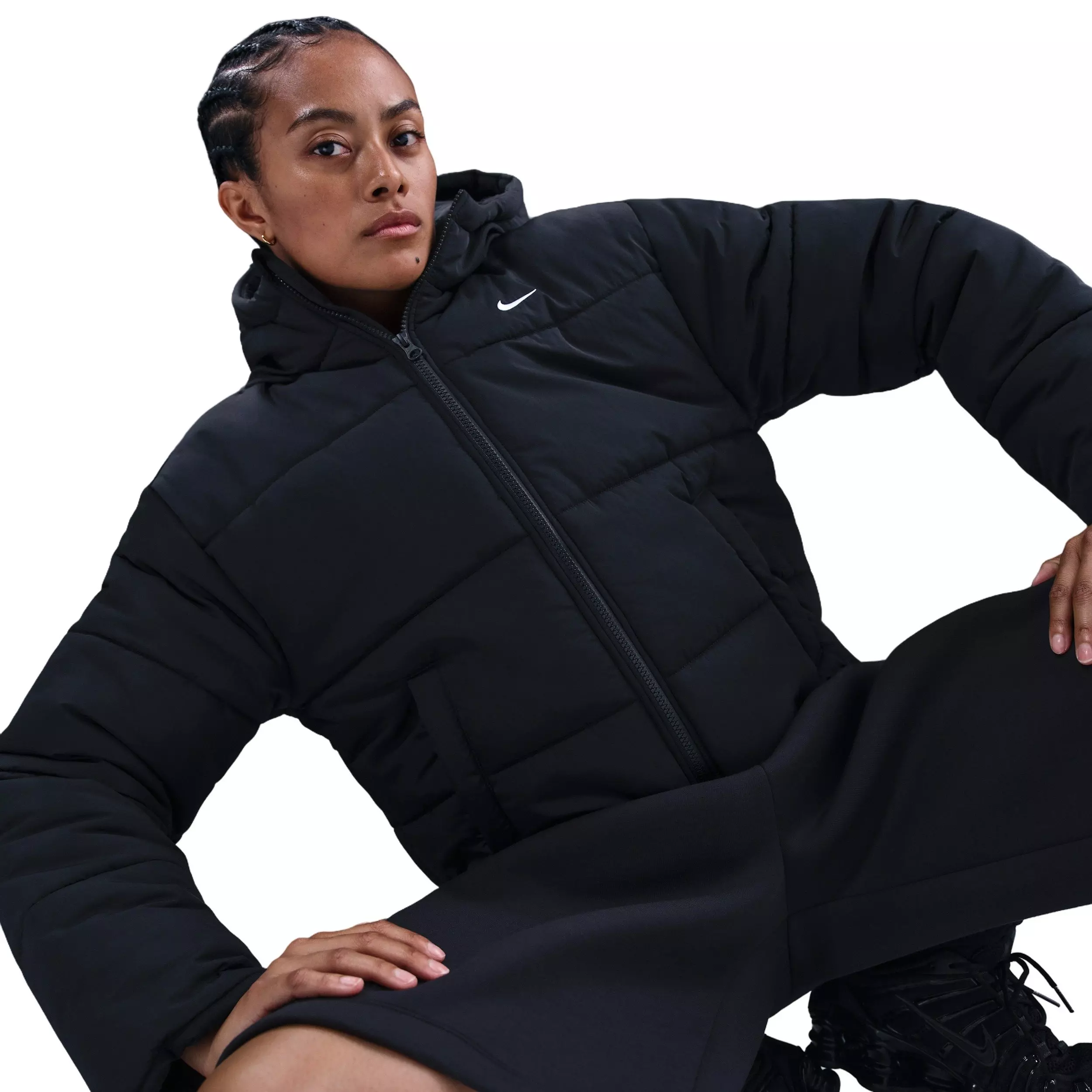Nike Women's Sportswear Classic Therma-FIT Loose Matte Puffer - Black - BLACK