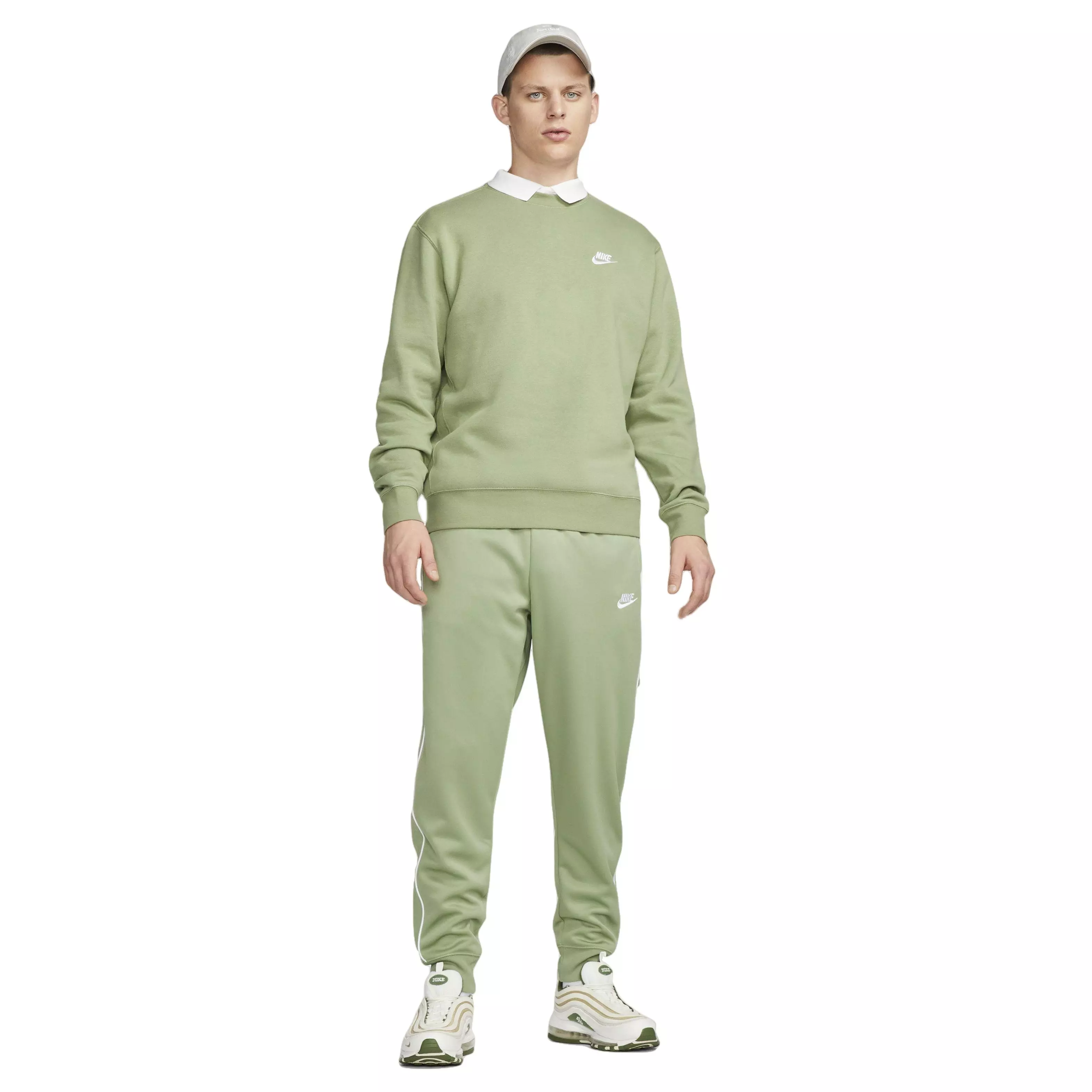 Nike Men's Sportswear Club BB Crew-Green - GREEN