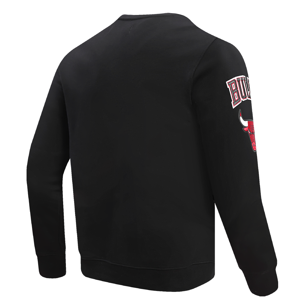 Pro Standard Men's NBA Chicago Bulls Old English Crewneck - Black - BLACK Thumbnail View 4