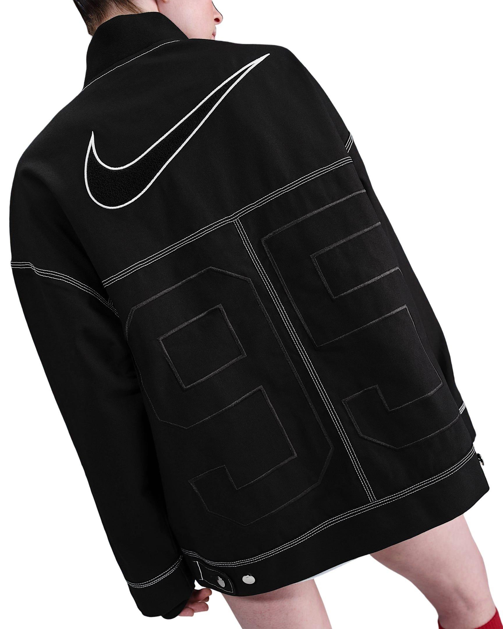 Nike Women's Sportswear Oversized Graphic Cargo Jacket -Black/White - BLACK/WHITE Thumbnail View 2