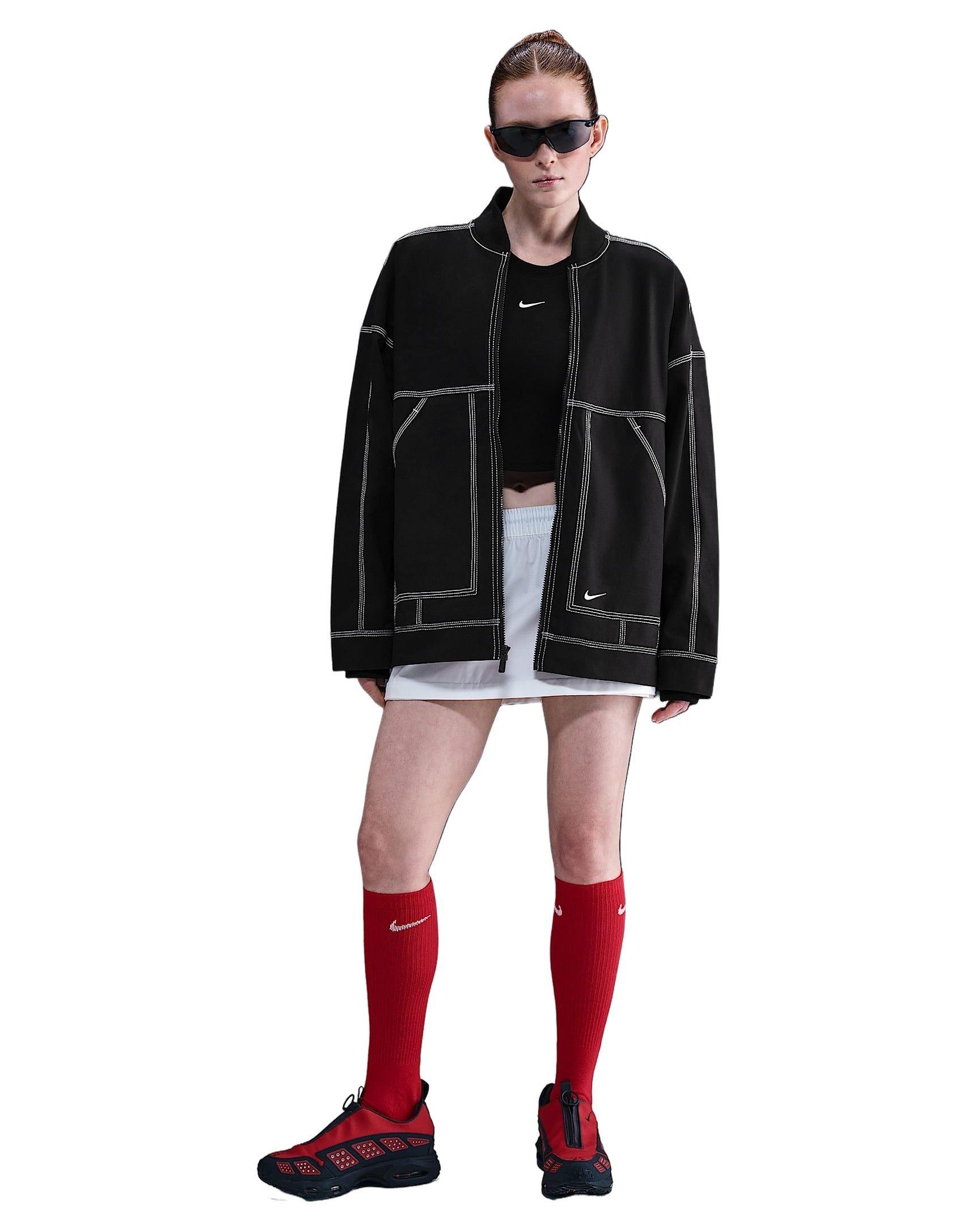 Nike Women's Sportswear Oversized Graphic Cargo Jacket -Black/White - BLACK/WHITE Thumbnail View 4