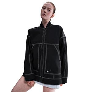 Nike Women's Sportswear Oversized Graphic Cargo Jacket -Black/White