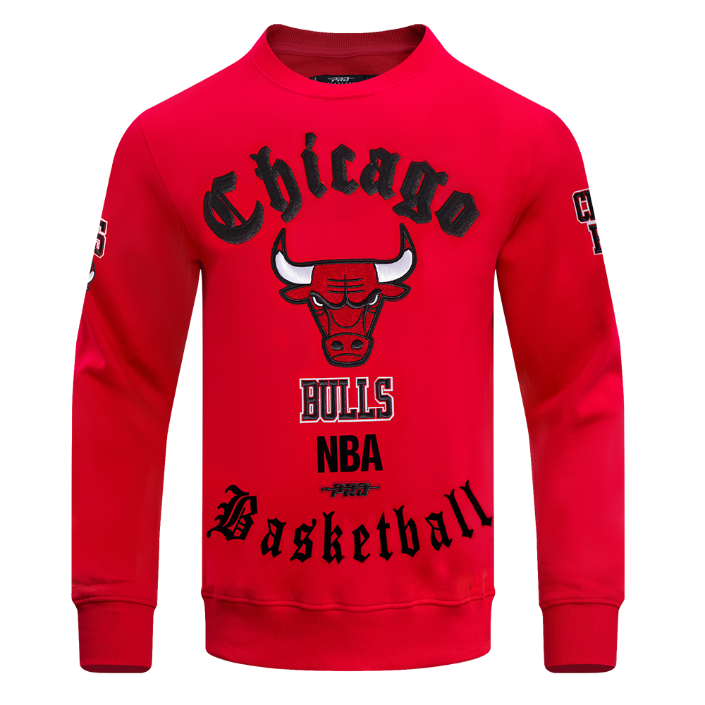Pro Standard Men's NBA Chicago Bulls Old English Crewneck -Black