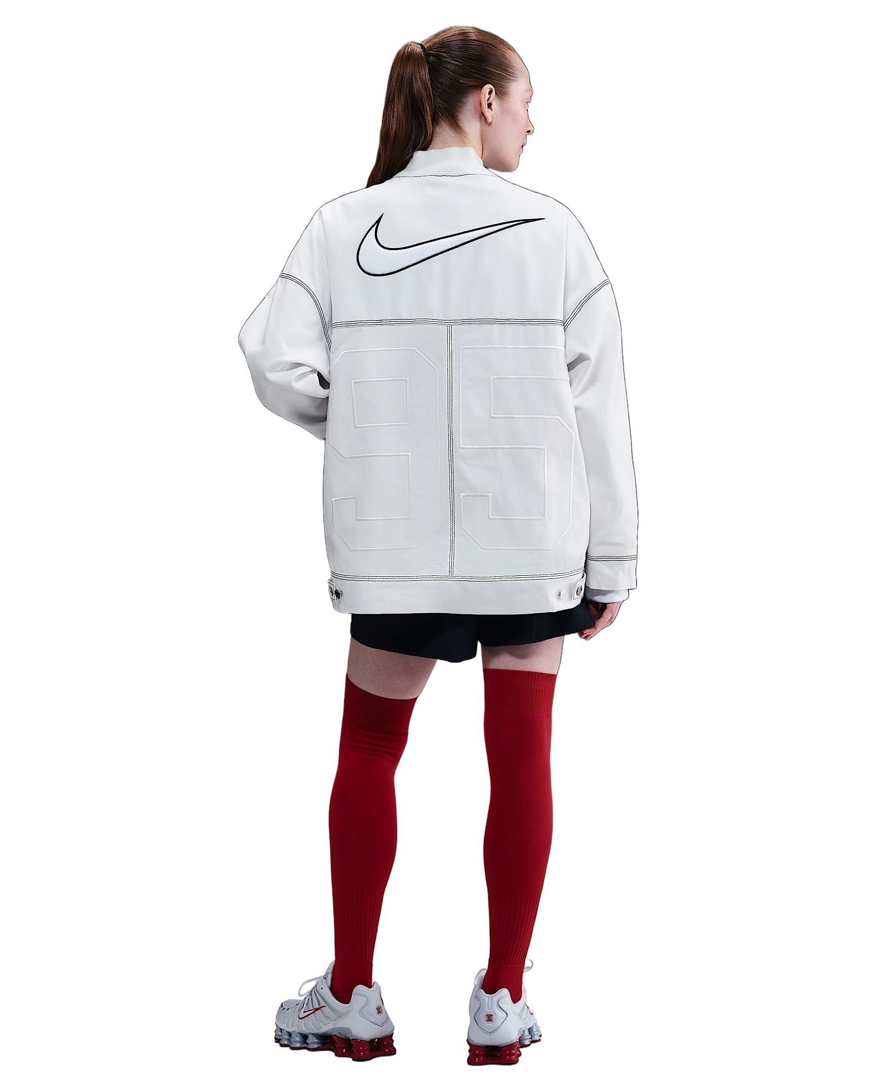 Nike Women's Sportswear Oversized Graphic Cargo Jacket -White/Black - WHITE/BLACK Thumbnail View 5