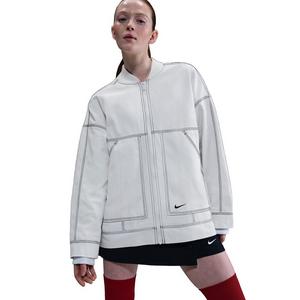 Nike Women's Sportswear Oversized Graphic Cargo Jacket -White/Black