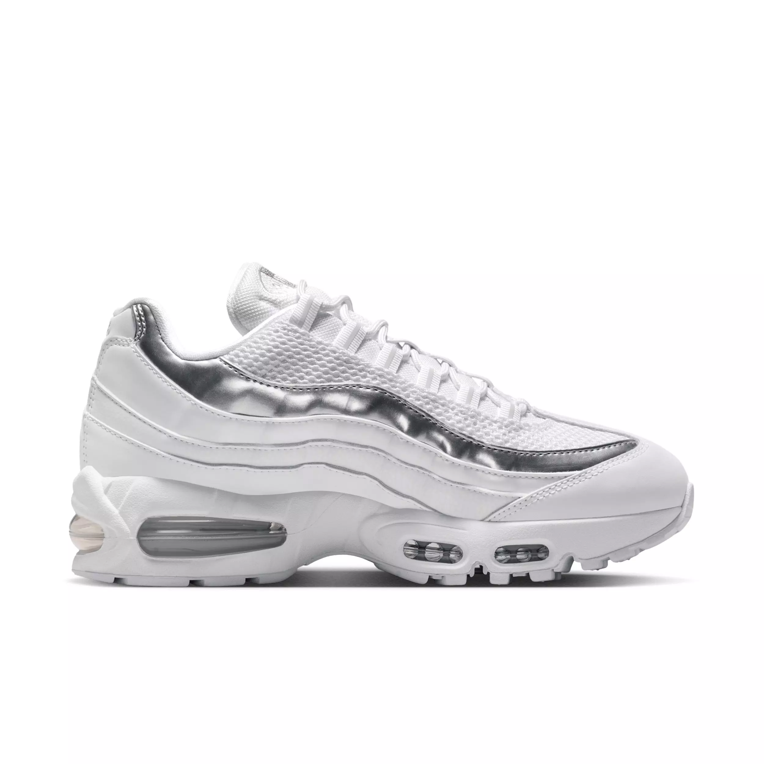Nike Air Max 95 SE "White/Light Charcoal/Metallic Silver/Pure Platinum" Women's Shoe - WHITE/GREY/SILVER