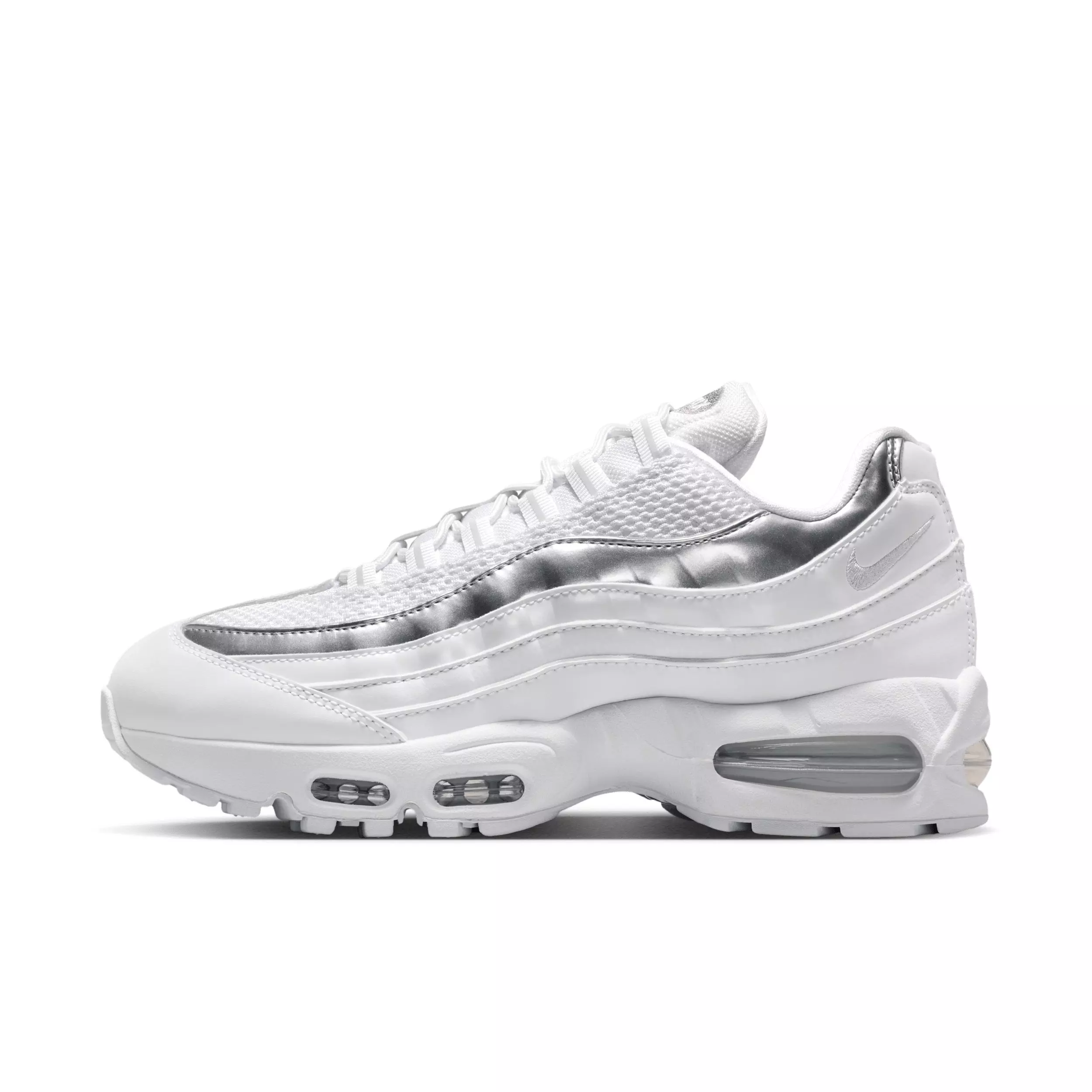 Nike Air Max 95 SE "White/Light Charcoal/Metallic Silver/Pure Platinum" Women's Shoe - WHITE/GREY/SILVER