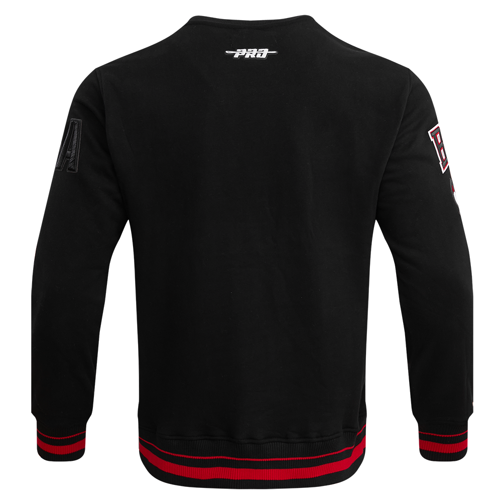 Pro Standard Men's NBA Chicago Bulls Mashup Rib Crewneck - Black/Red - BLACK/RED Thumbnail View 2