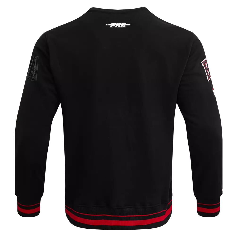 Pro Standard Men's NBA Chicago Bulls Mashup Rib Crewneck - Black/Red - BLACK/RED