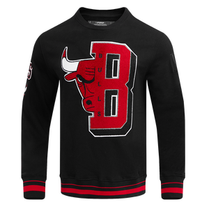 Pro Standard Men's NBA Chicago Bulls Mashup Rib Crewneck -Black/Red