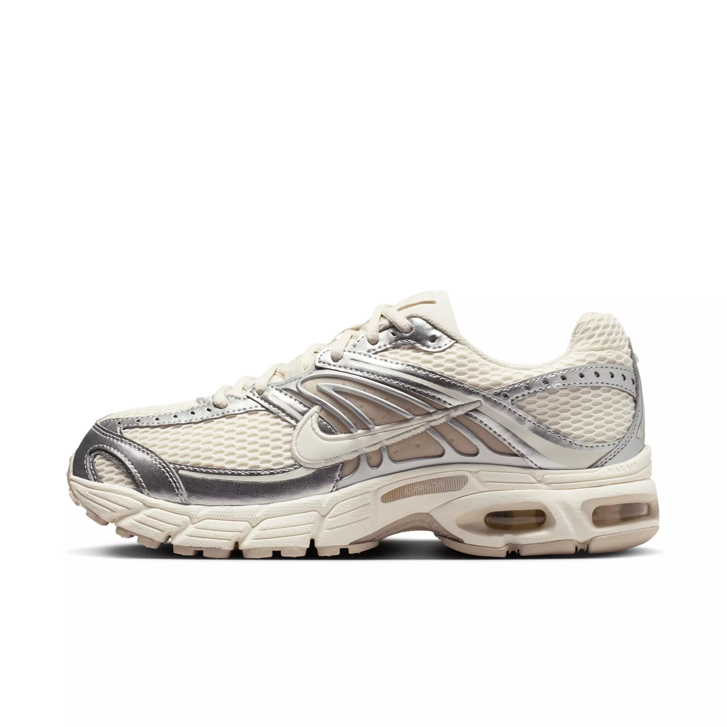 Nike Air Max Moto 2K "Pale Ivory/Metallic Silver/Light Orewood Brown/Sail" Women's Shoe - IVORY/SILVER/BROWN
