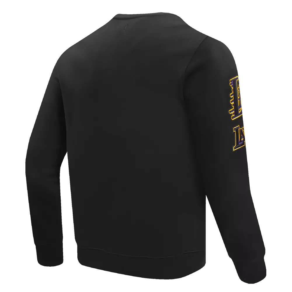 Pro Standard Men's NBA Los Angeles Lakers Old English Crewneck - Black - BLACK