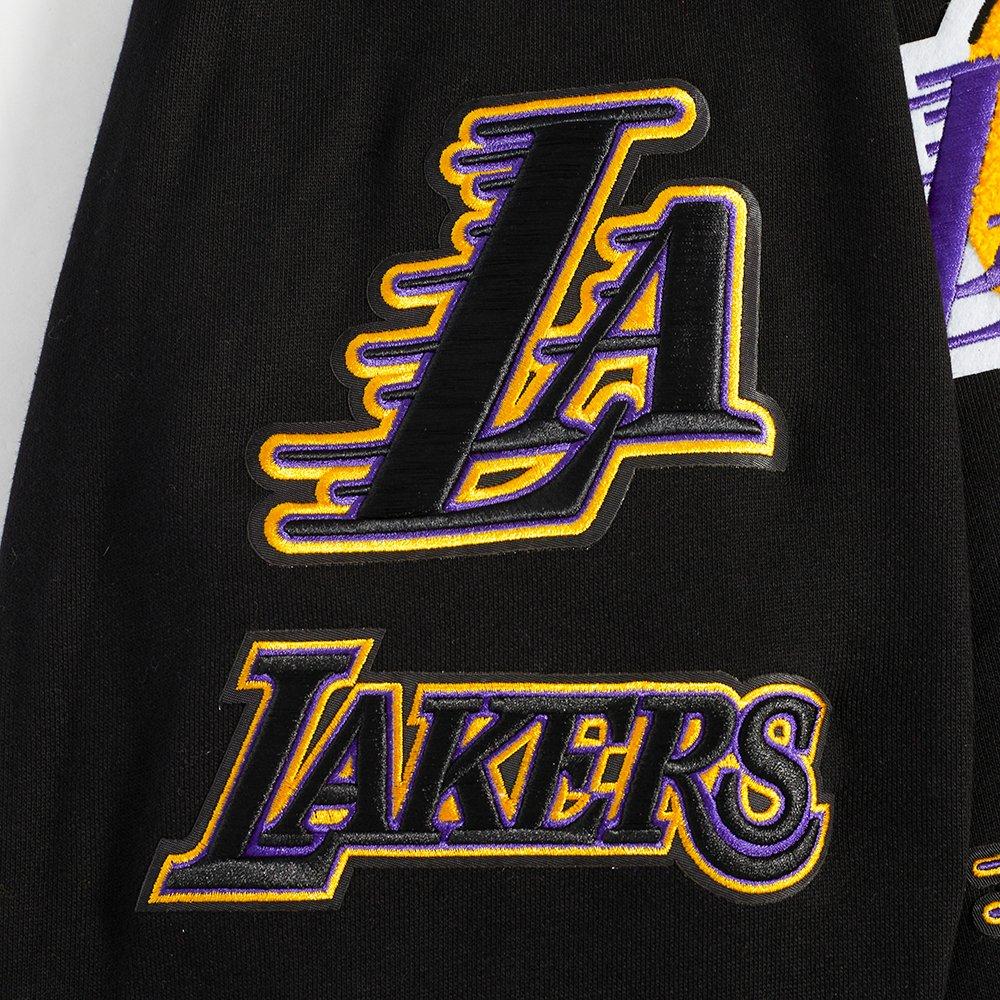 Pro Standard Men's NBA Los Angeles Lakers Old English Crewneck -Black - BLACK Thumbnail View 7