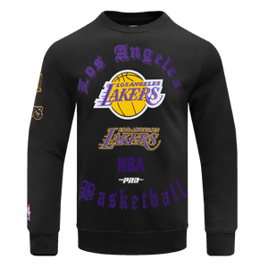 Pro Standard Men's NBA Los Angeles Lakers Old English Crewneck -Black