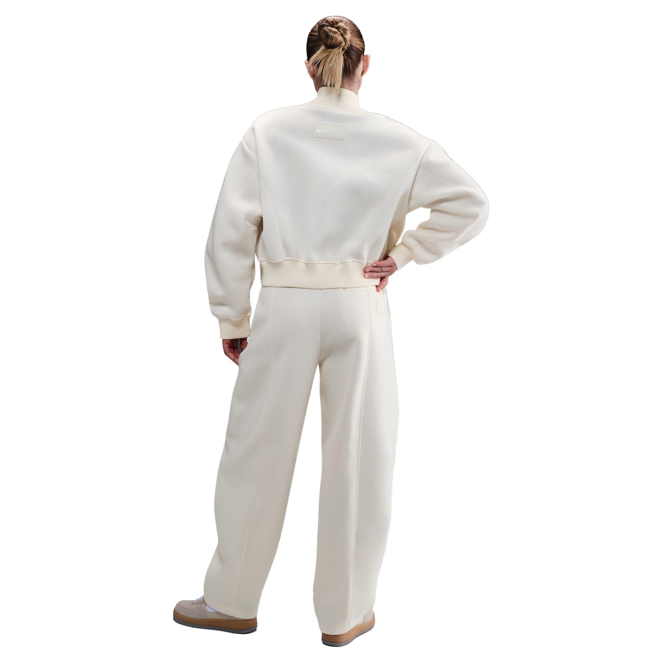 Nike Women's Sportswear Modern Fleece Oversize Destroyer Jacket -Ivory - IVORY Thumbnail View 5