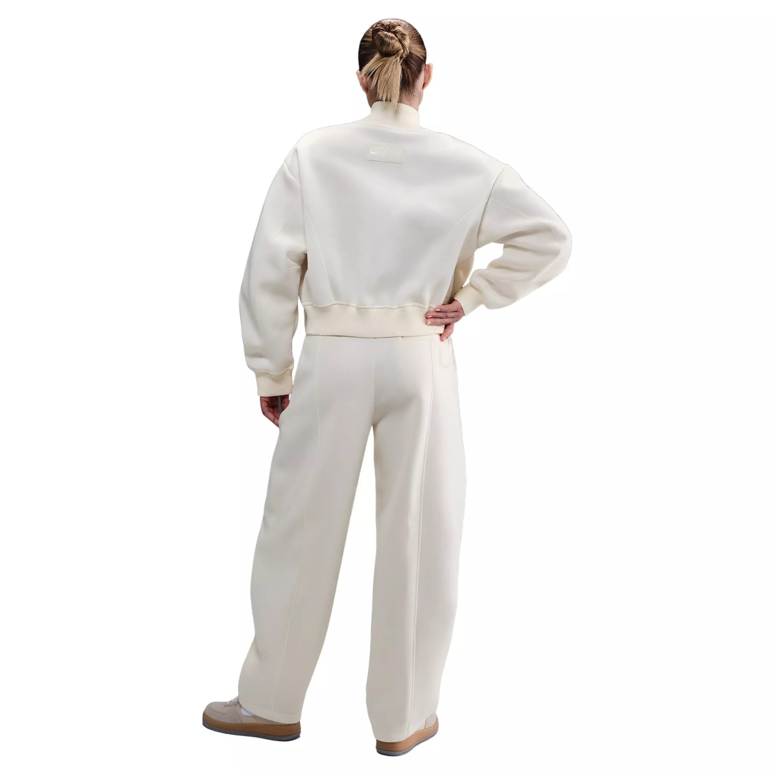 Nike Women's Sportswear Modern Fleece Oversize Destroyer Jacket -Ivory - IVORY