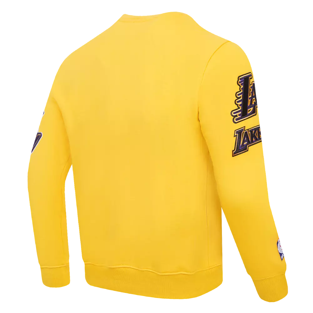 Pro Standard Men's NBA Los Angeles Lakers Old English Crewneck -Yellow - YELLOW