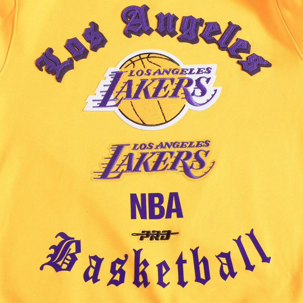 Pro Standard Men's NBA Los Angeles Lakers Old English Crewneck - Yellow - YELLOW Thumbnail View 5