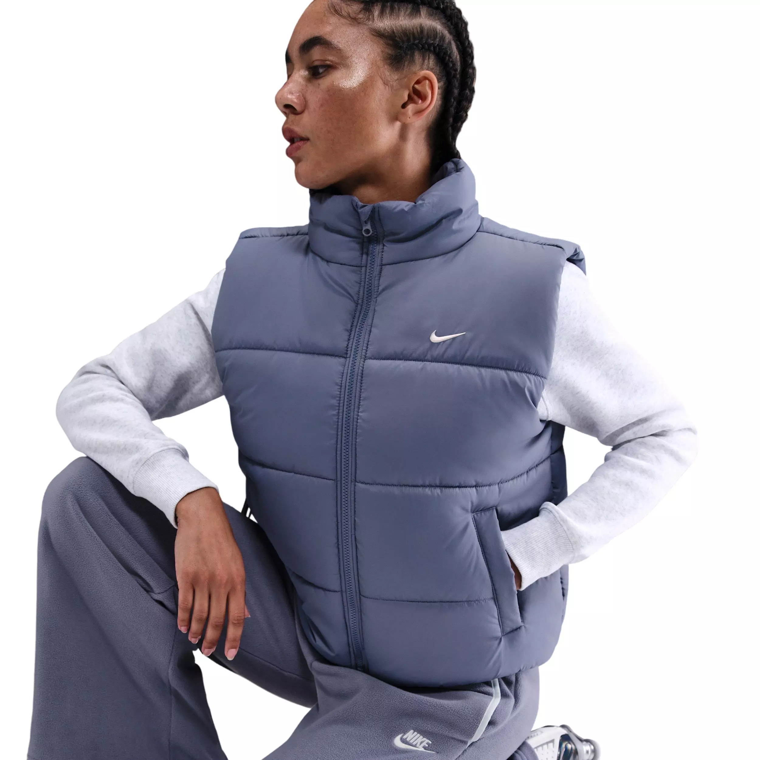 Nike Women's Sportswear Classic Puffer Therma-FIT Loose Vest -Indigo - INDIGO