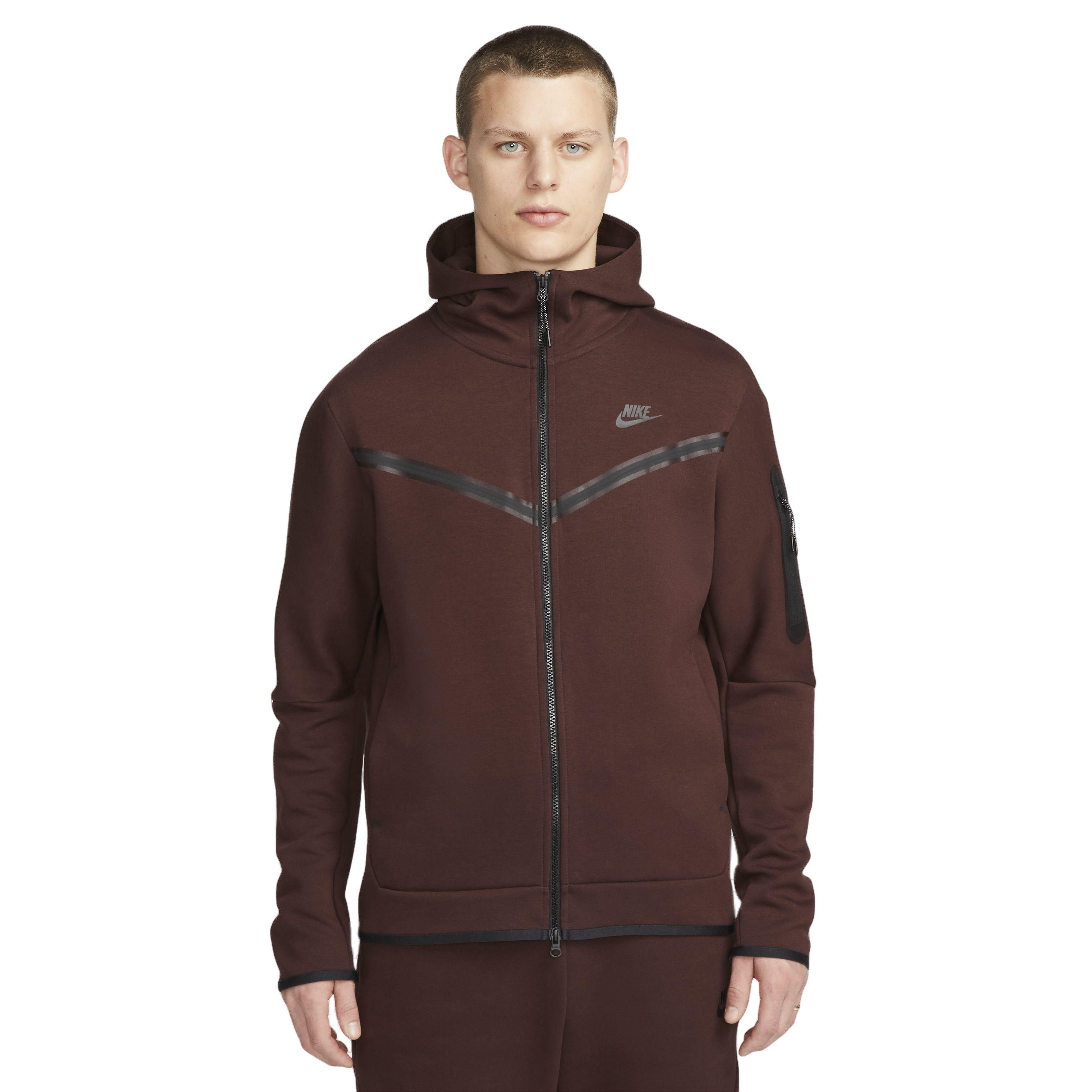 Nike Men's Sportswear Tech Fleece Full-Zip Hoodie-Maroon - Hibbett