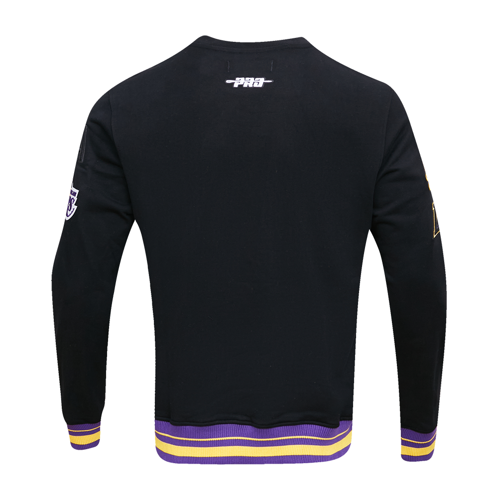 Pro Standard Men's NBA Los Angeles Lakers Mashup Rib Crewneck - Black/Purple - BLACK/PURPLE Thumbnail View 2