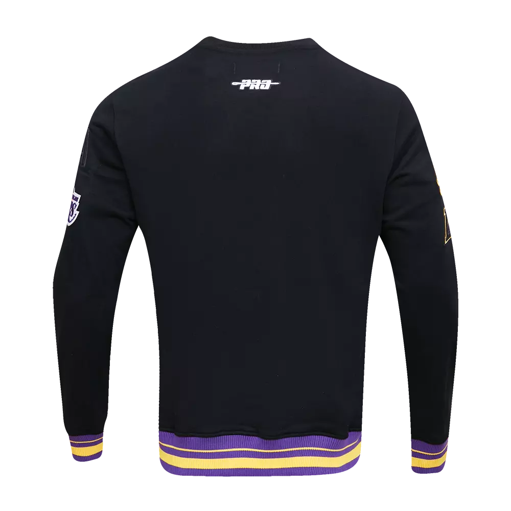 Pro Standard Men's NBA Los Angeles Lakers Mashup Rib Crewneck - Black/Purple - BLACK/PURPLE