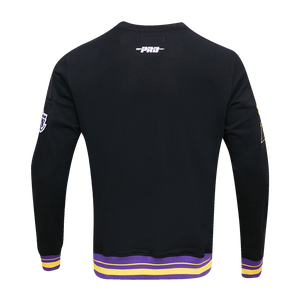 Pro Standard Men's NBA Los Angeles Lakers Mashup Rib Crewneck -Black/Purple