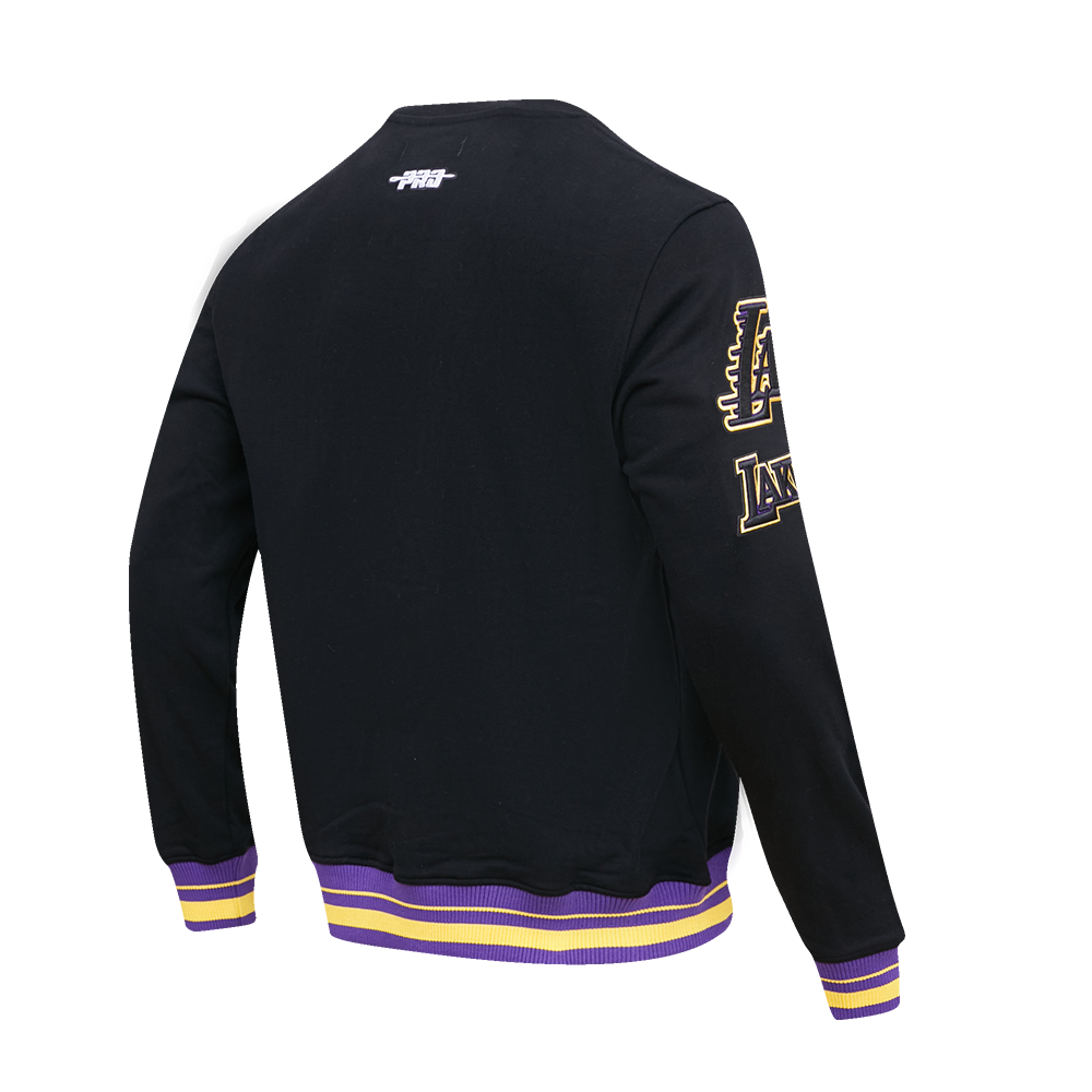 Pro Standard Men's NBA Los Angeles Lakers Mashup Rib Crewneck -Black/Purple - BLACK/PURPLE Thumbnail View 4
