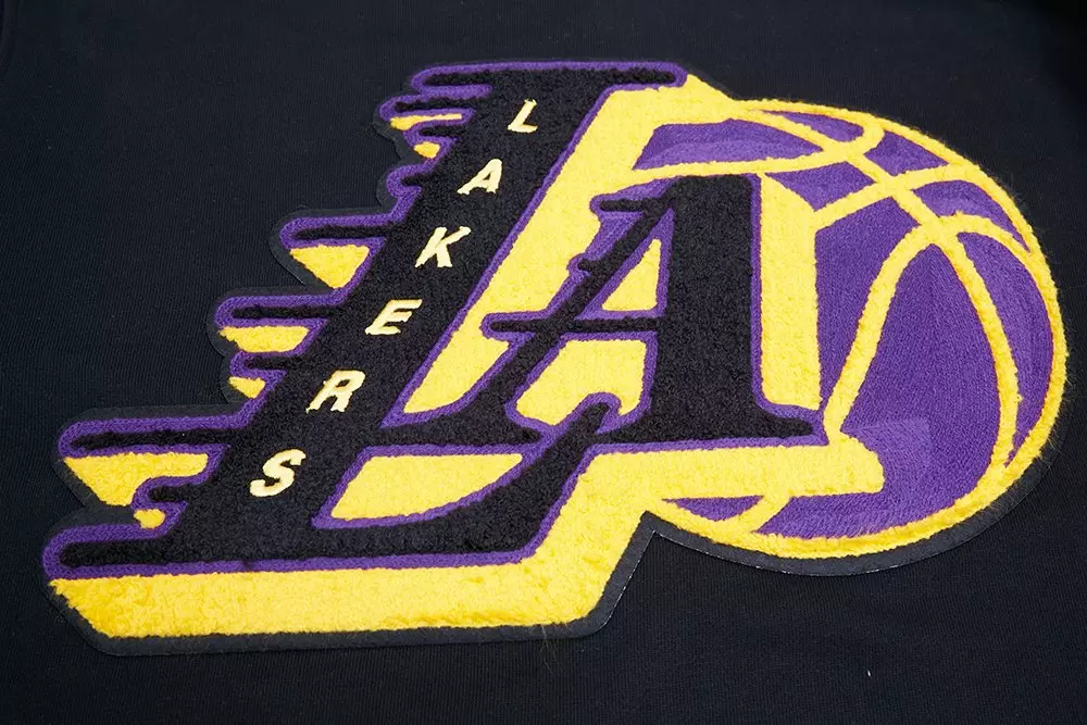 Pro Standard Men's NBA Los Angeles Lakers Mashup Rib Crewneck -Black/Purple - BLACK/PURPLE