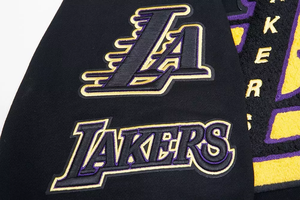 Pro Standard Men's NBA Los Angeles Lakers Mashup Rib Crewneck -Black/Purple - BLACK/PURPLE