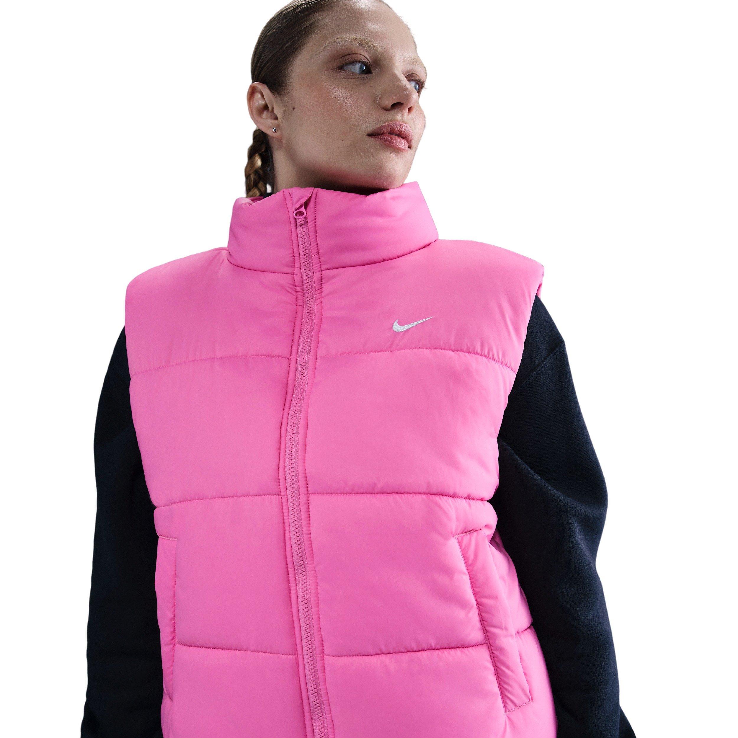 Nike Women's Sportswear Classic Puffer Therma-FIT Loose Vest - Pink/White - PINK/WHITE Thumbnail View 1