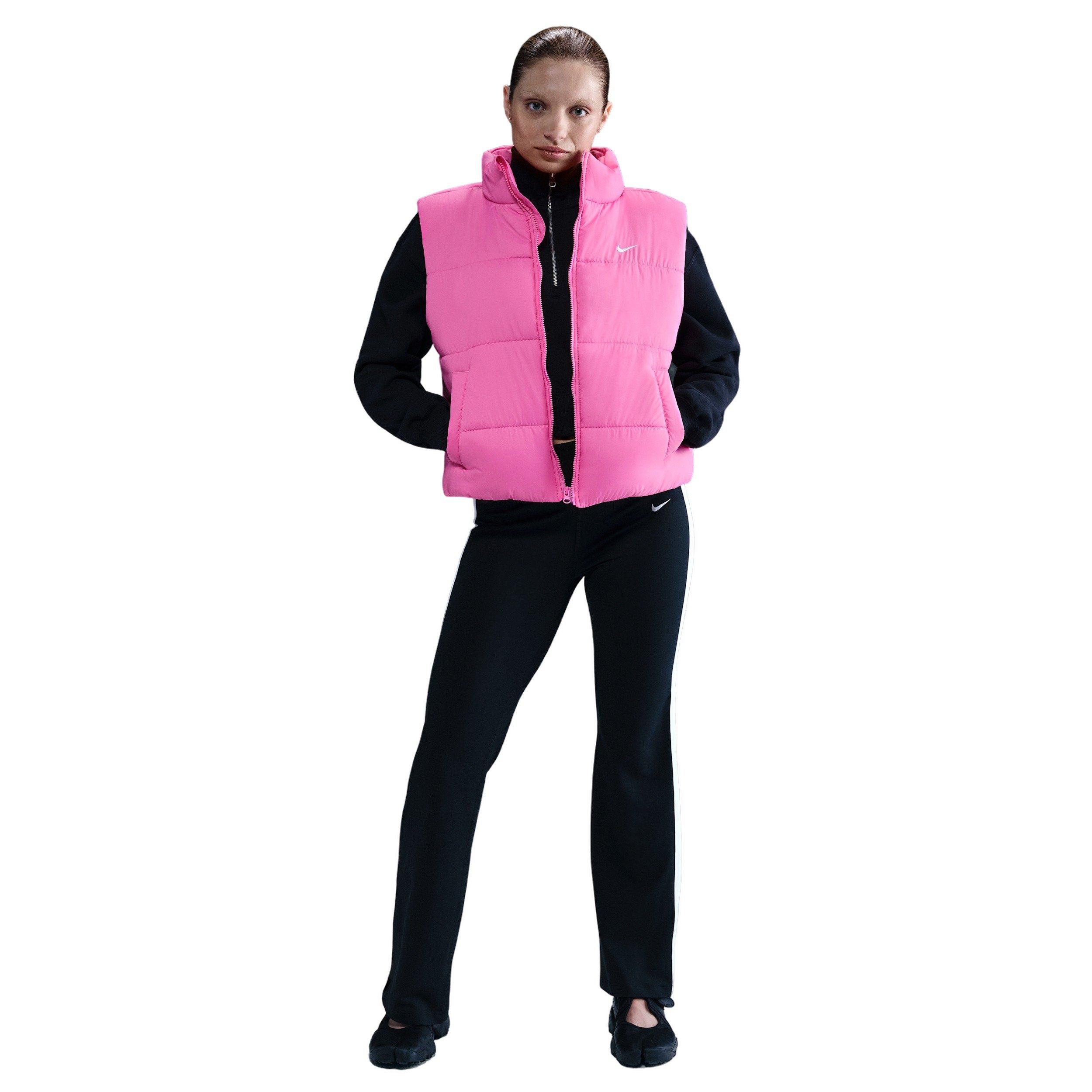 Nike Women's Sportswear Classic Puffer Therma-FIT Loose Vest - Pink/White - PINK/WHITE Thumbnail View 4
