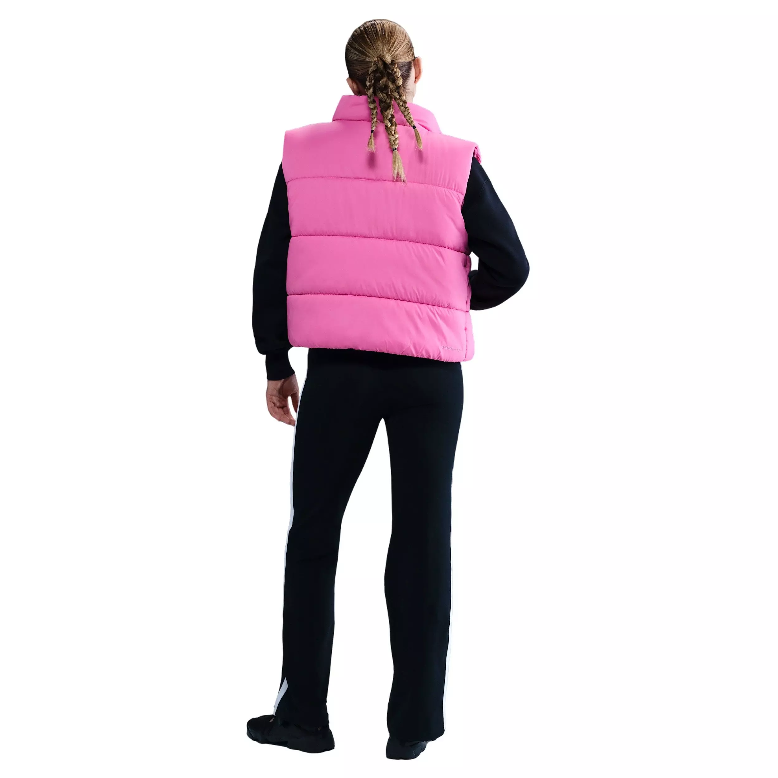 Nike Women's Sportswear Classic Puffer Therma-FIT Loose Vest - Pink/White - PINK/WHITE