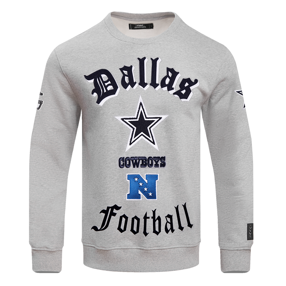 Pro Standard Men's NFL Dallas Cowboys Old English Crewneck - Grey - GREY Thumbnail View 1
