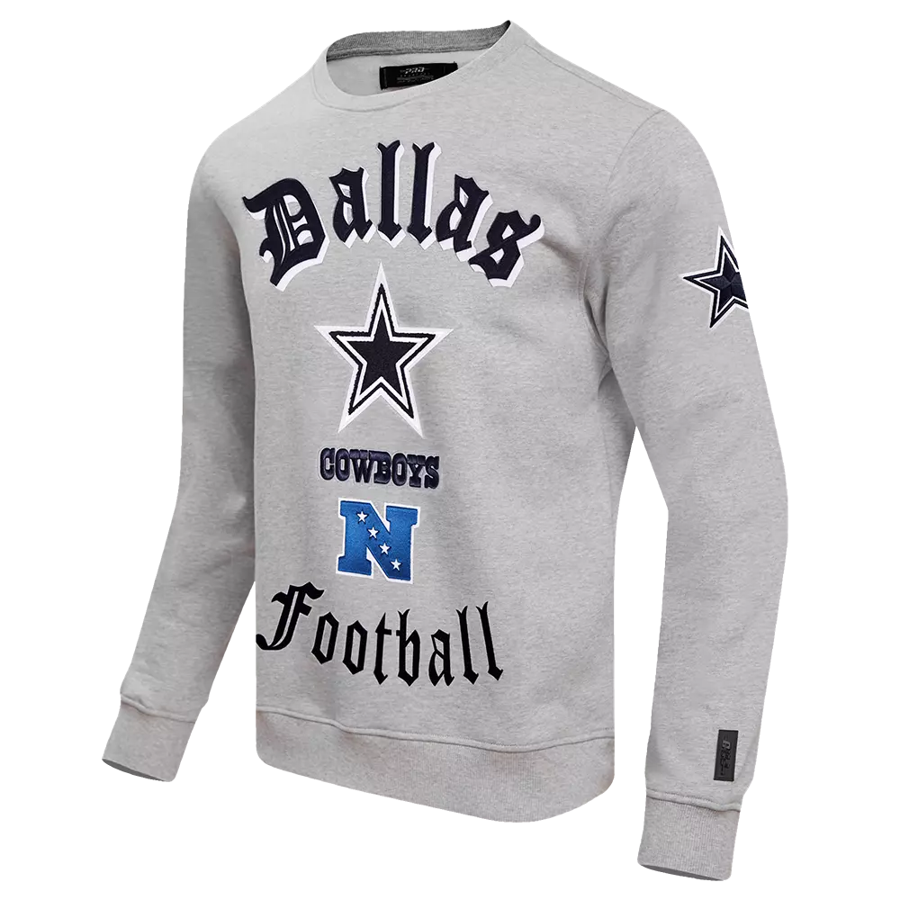 Pro Standard Men's NFL Dallas Cowboys Old English Crewneck - Grey - GREY