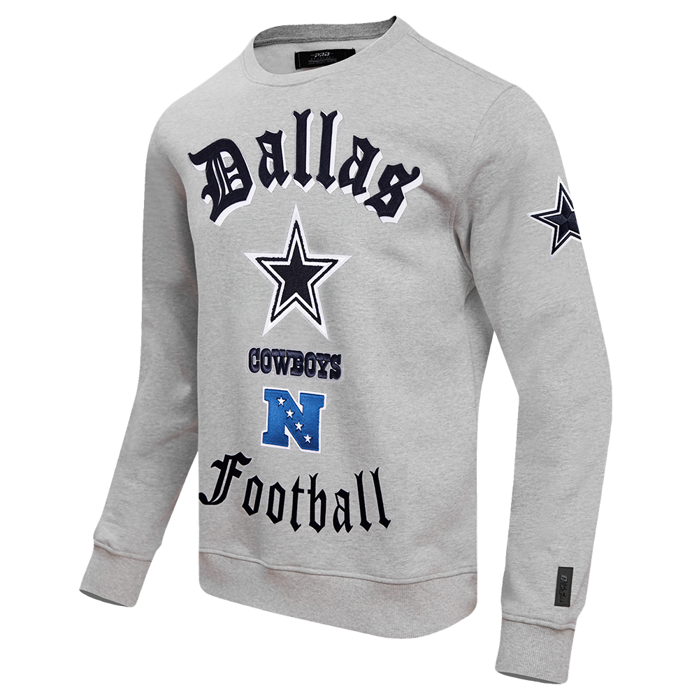 Pro Standard Men's NFL Dallas Cowboys Old English Crewneck -Grey - GREY Thumbnail View 3