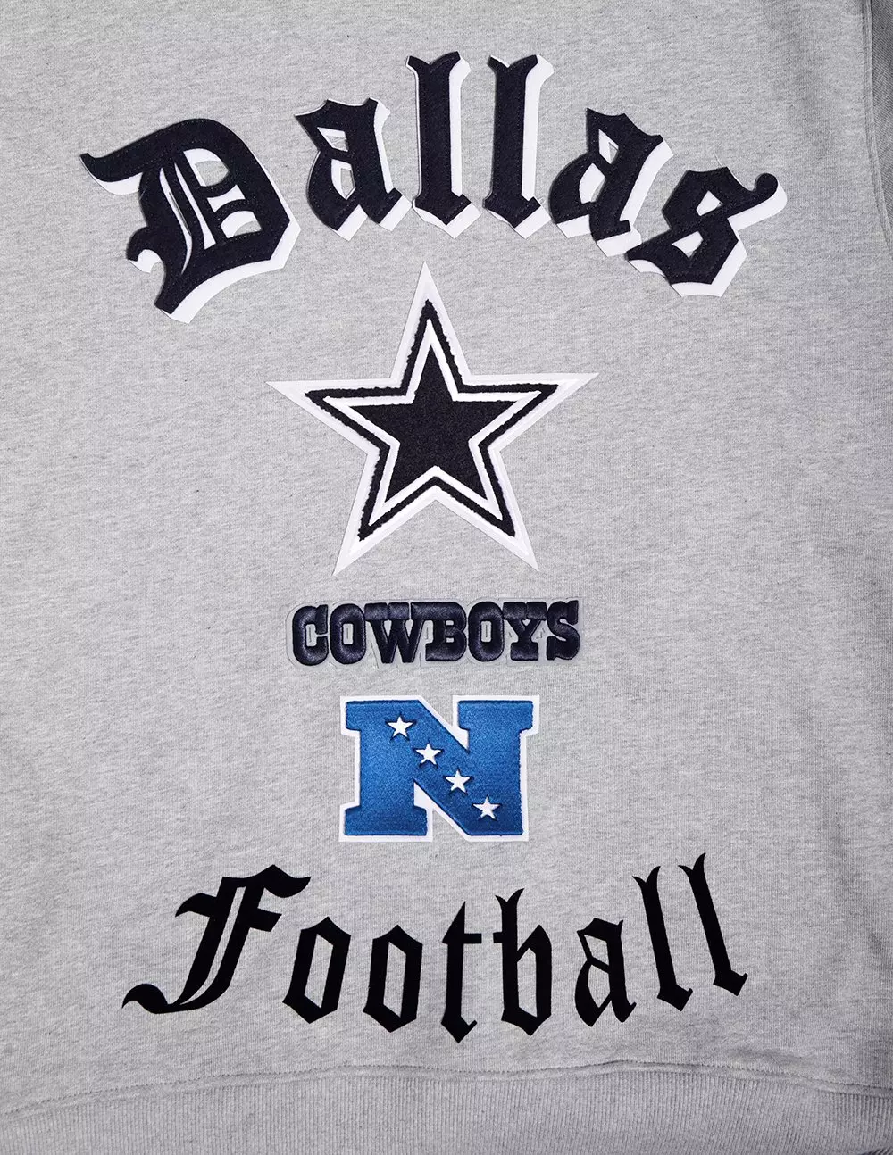 Pro Standard Men's NFL Dallas Cowboys Old English Crewneck - Grey - GREY