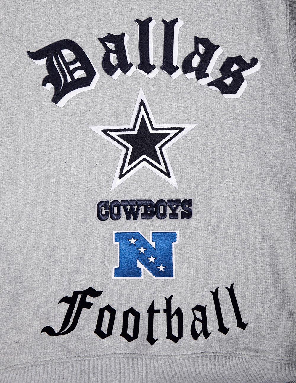 Pro Standard Men's NFL Dallas Cowboys Old English Crewneck -Grey - GREY Thumbnail View 5
